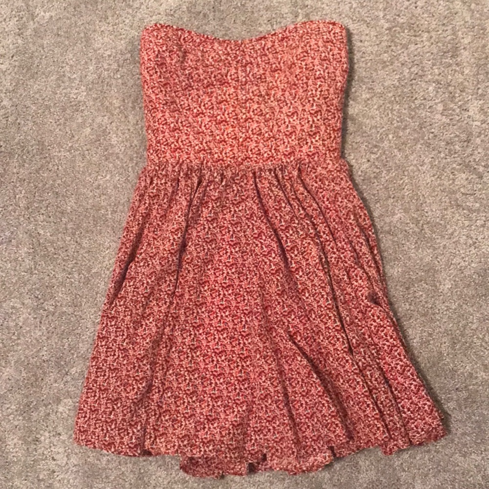 Strapless multi color floral dress